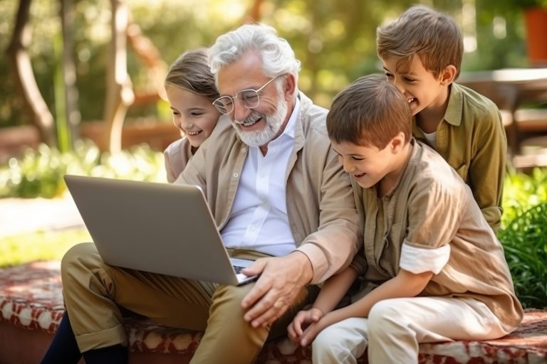 Generationen am Laptop